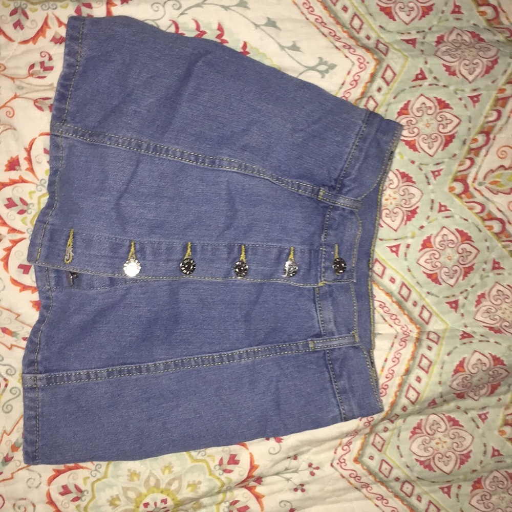 Denim button up skirt